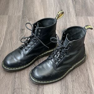 Dr Martens 1460 Nappa Leather Black Lace Up Boots Sz 10